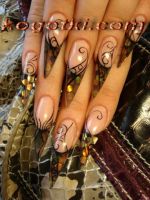 Французский маникюр цветной